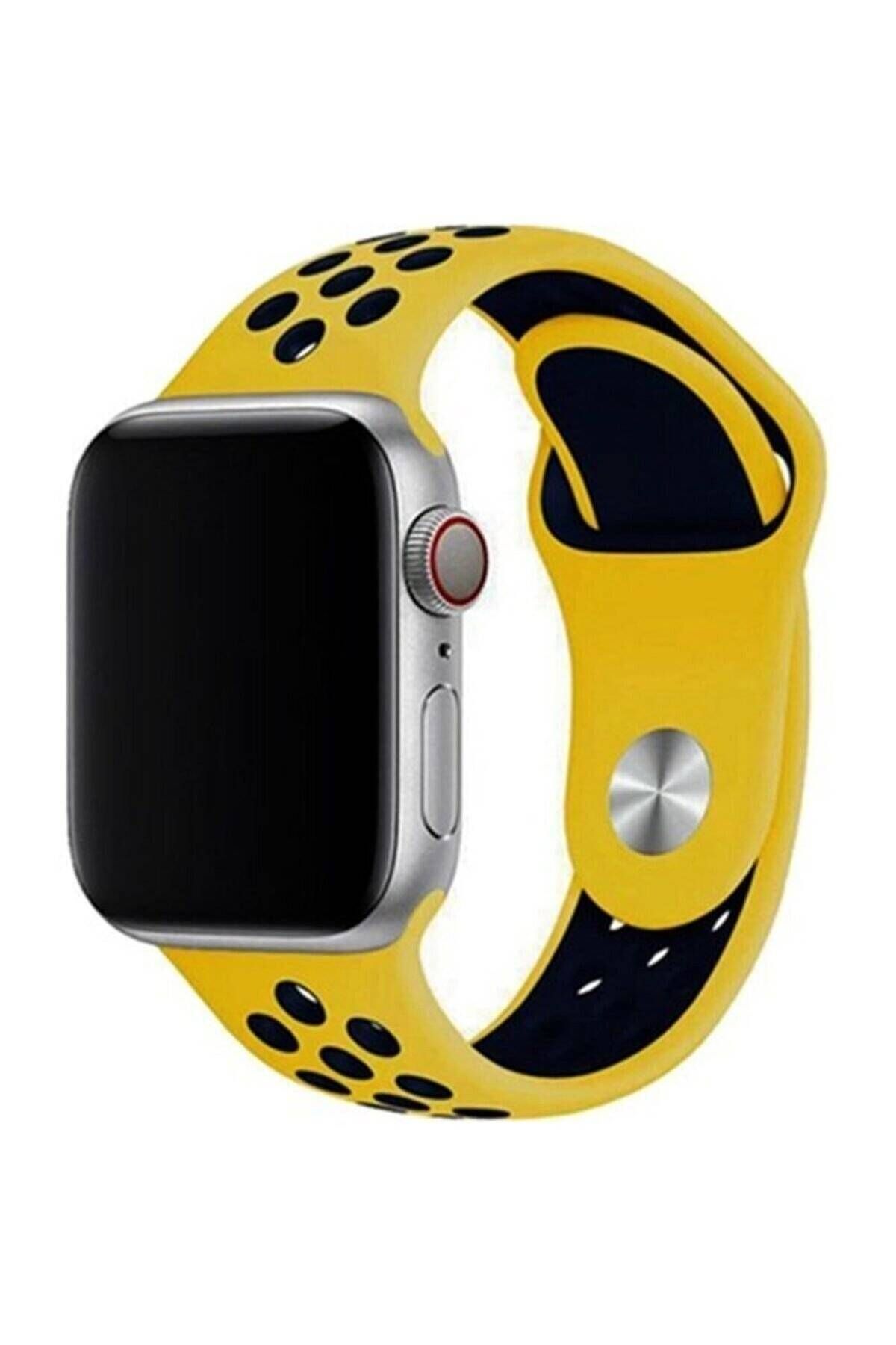 Piyasasepeti Apple Watch Series 3 40 Mm Fileli Kordon Sari-Siyah