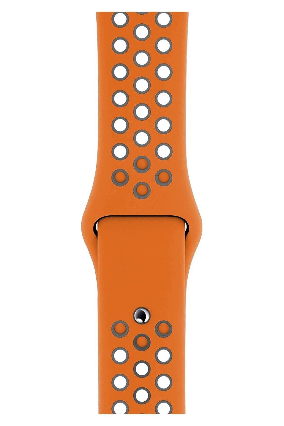 Piyasasepeti Apple Watch Series 9 45 Mm Fileli Kordon Turuncu-Gri