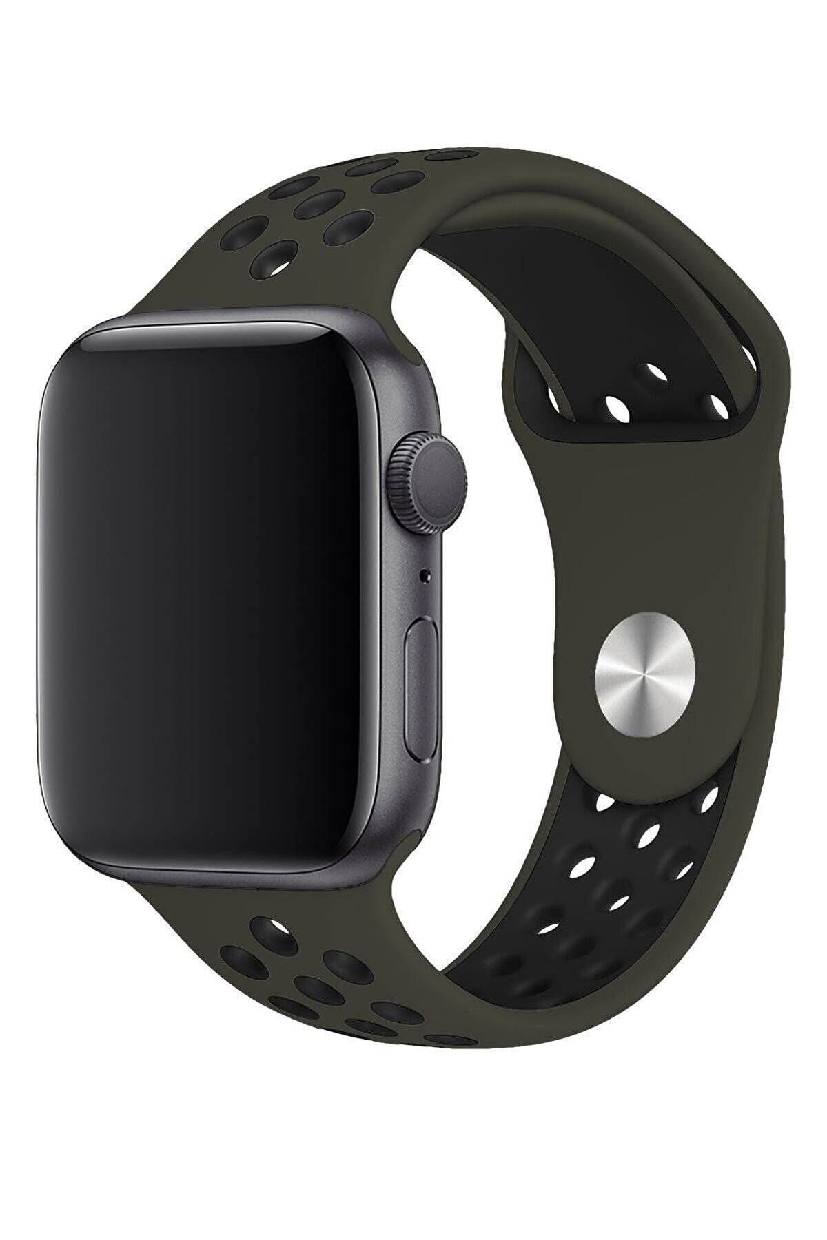 Piyasasepeti Apple Watch Series 2 40 Mm Fileli Kordon Zeytin-Siyah
