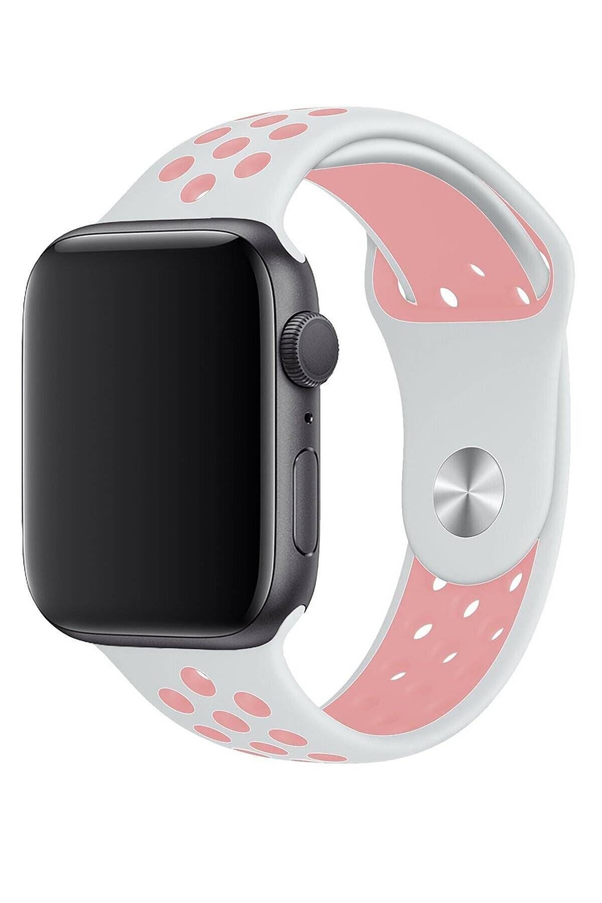 Piyasasepeti Apple Watch Series 2 44 Mm Fileli Kordon Beyaz-Pembe