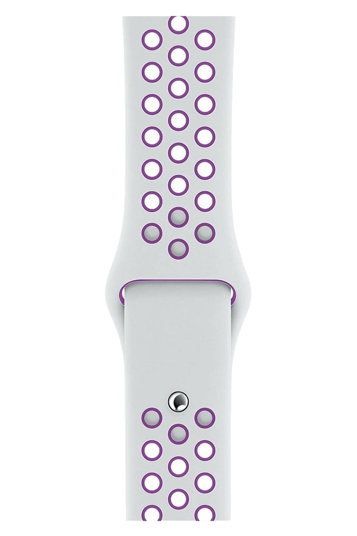 Piyasasepeti Apple Watch Series 3 44 Mm Fileli Kordon Beyaz-Mor
