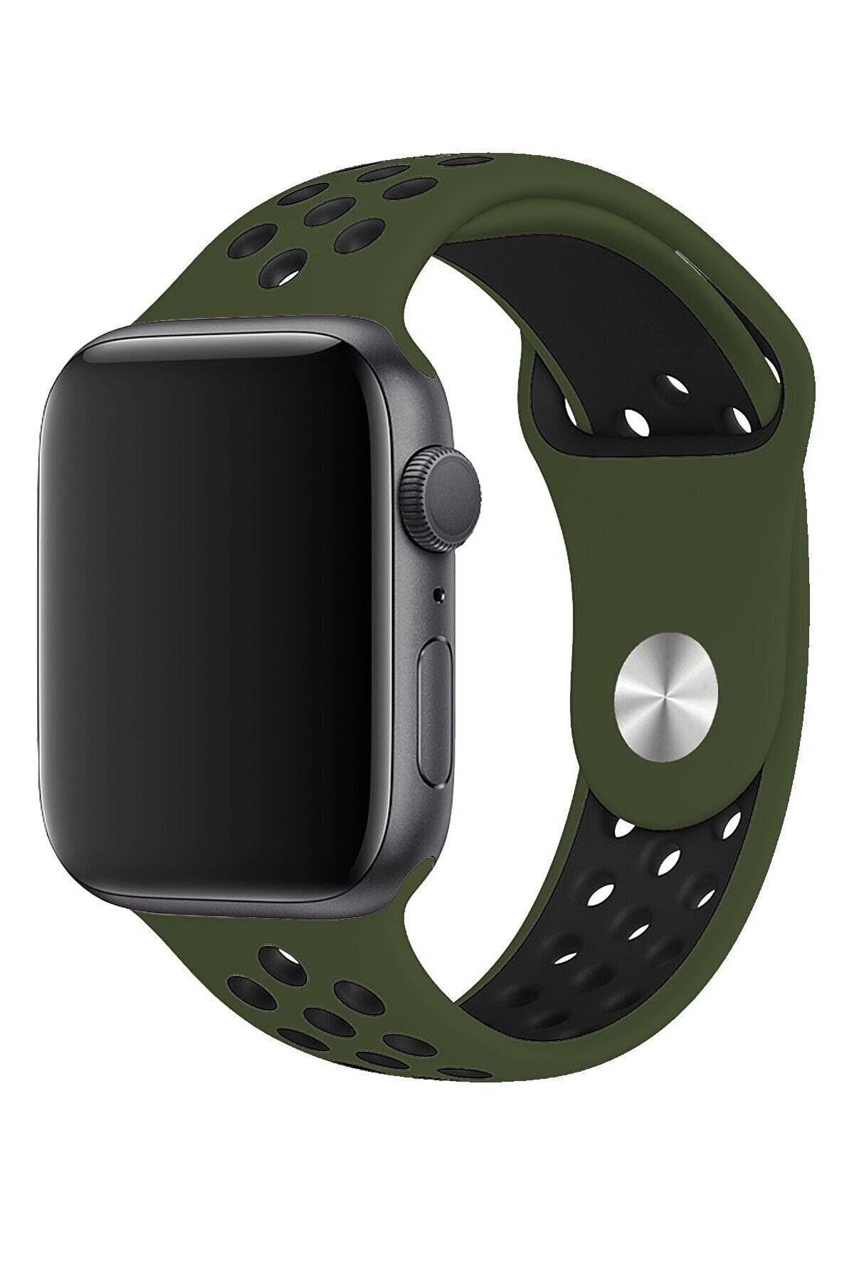Piyasasepeti Apple Watch Series 2 40 Mm Fileli Kordon Haki-Siyah