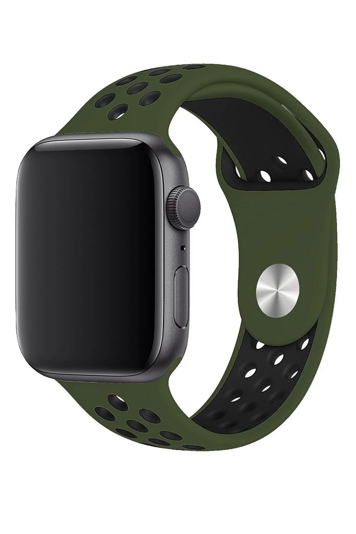 Apple Watch Series 2 42 MM Fileli Kordon Haki-Siyah
