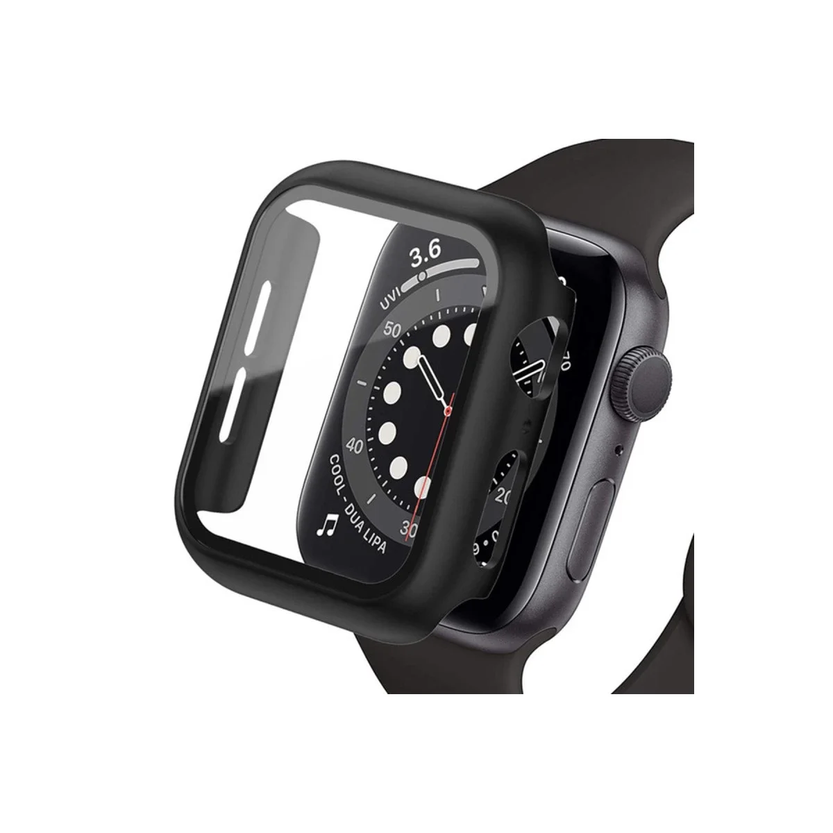 Apple Watch Ultra 49mm Camlı Kasa Ekran Koruyucu - Siyah Apple Watch Ultra 49mm Camlı Kasa Ekran Koruyucu - Siyah