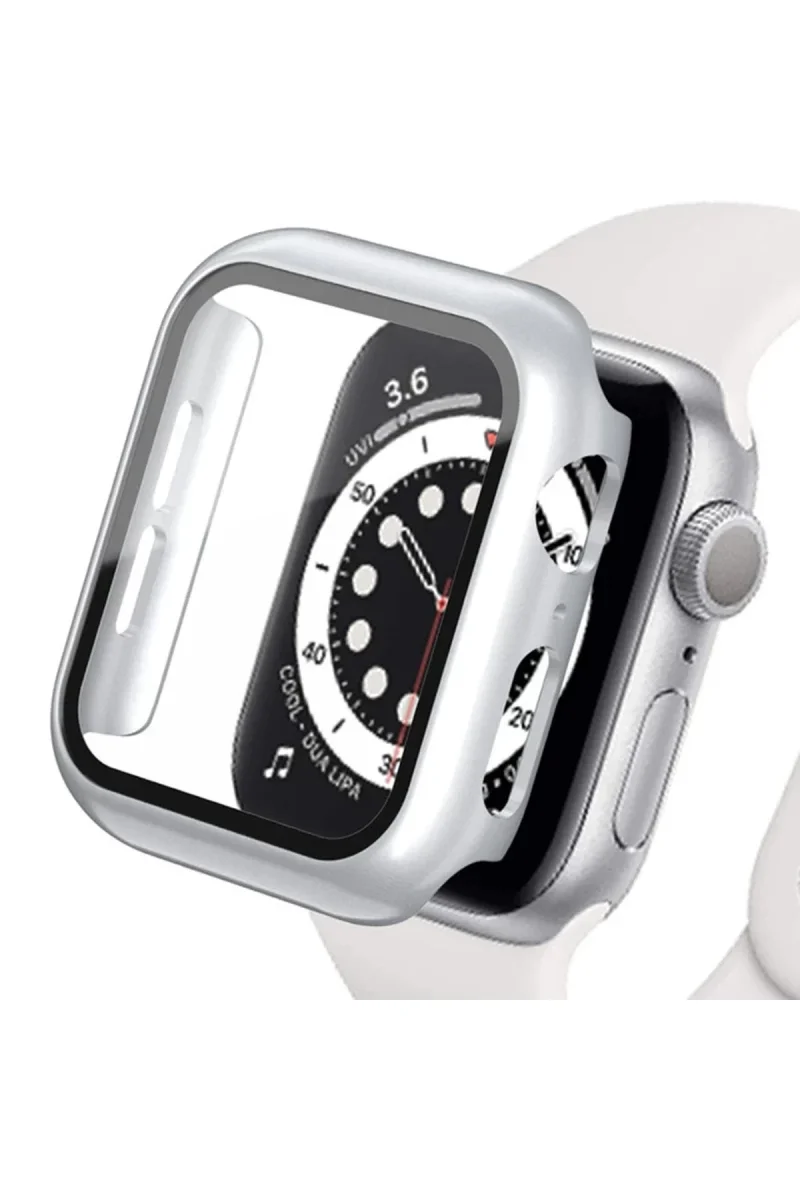 Apple Watch Ultra 49mm Camlı Kasa Ekran Koruyucu - Gümüş