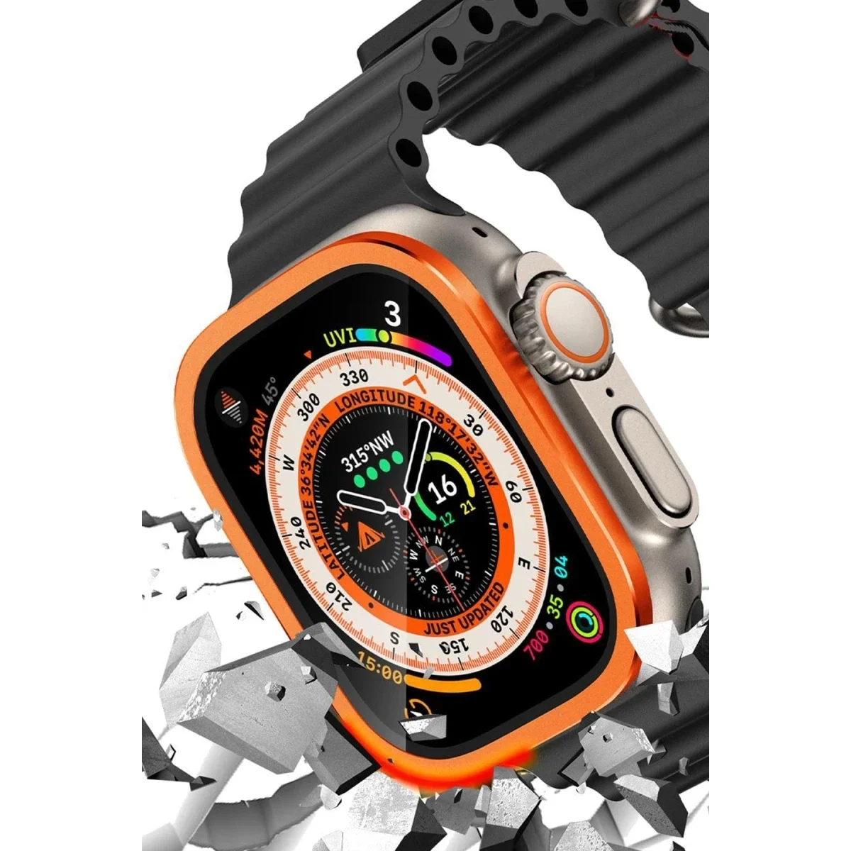 Apple Watch Ultra 49mm Alüminyum Kasa Cam Ekran Koruyucu - Turuncu Fiyatı, Yorumları ve Özellikleri