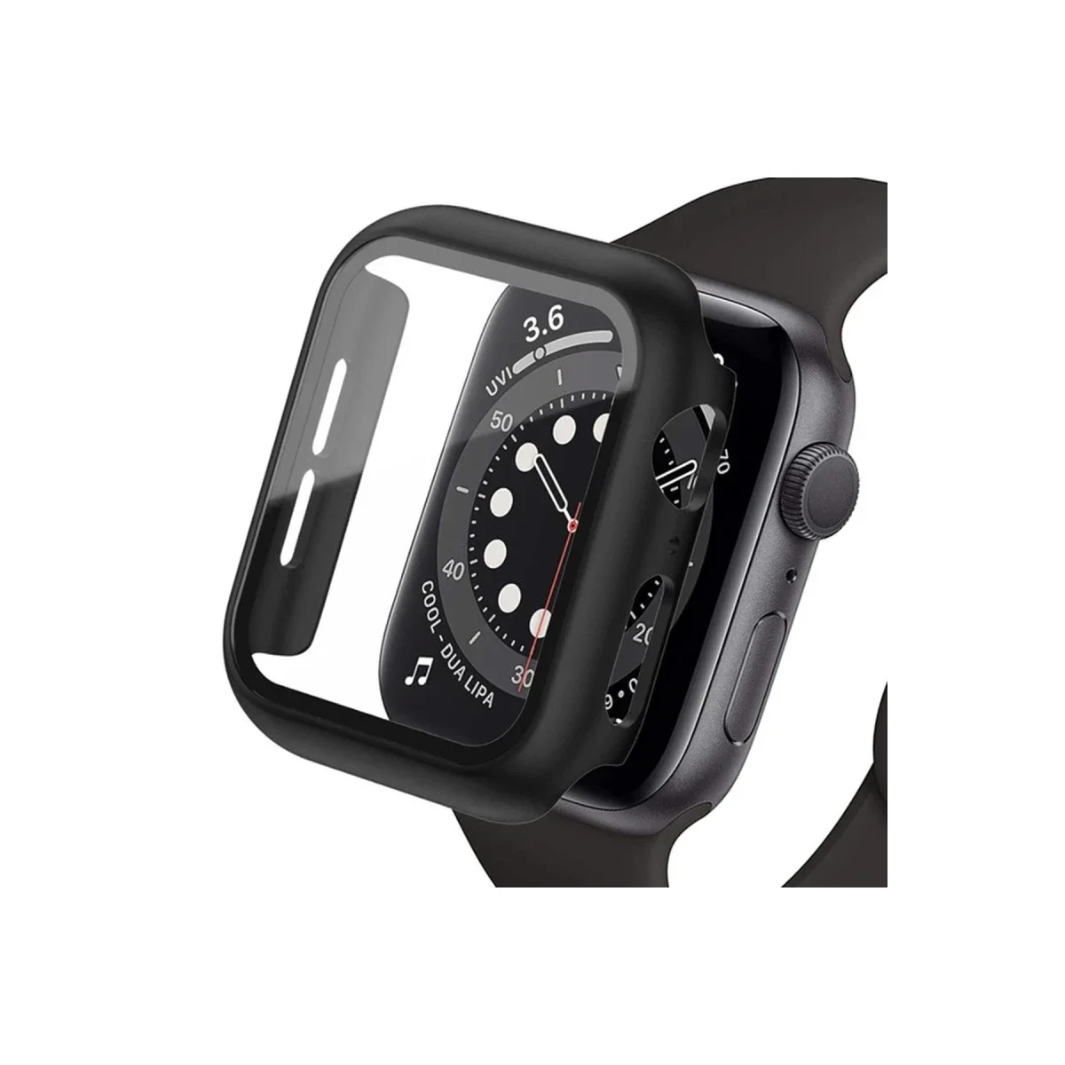 Apple Watch Ultra 49mm Camlı Kasa Ekran Koruyucu - Siyah Apple Watch Ultra 49mm Camlı Kasa Ekran Koruyucu - Siyah