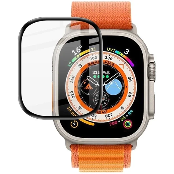 Apple Watch Ultra 49mm 3D Full Kaplama Ekran Koruyucu – Çizilmeye Dayanıklı PET+PMMA