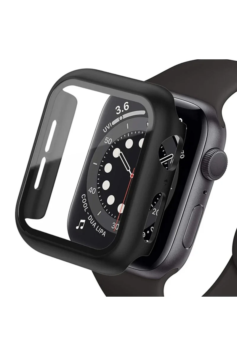 Apple Watch Ultra 49mm Camlı Kasa Ekran Koruyucu - Siyah Apple Watch Ultra 49mm Camlı Kasa Ekran Koruyucu - Siyah