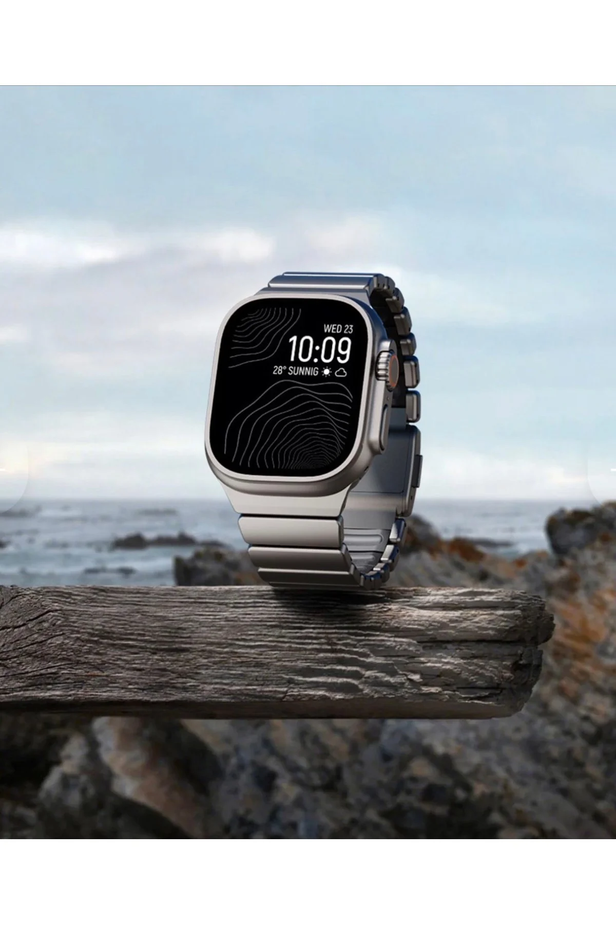 Apple Watch Ultra Uyumlu Titanyum Premium Kordon – Mavi İç Detaylı Üst Segment Seri Apple Watch Ultra Uyumlu Titanyum Premium Kordon – Mavi İç Detaylı Üst Segment Seri