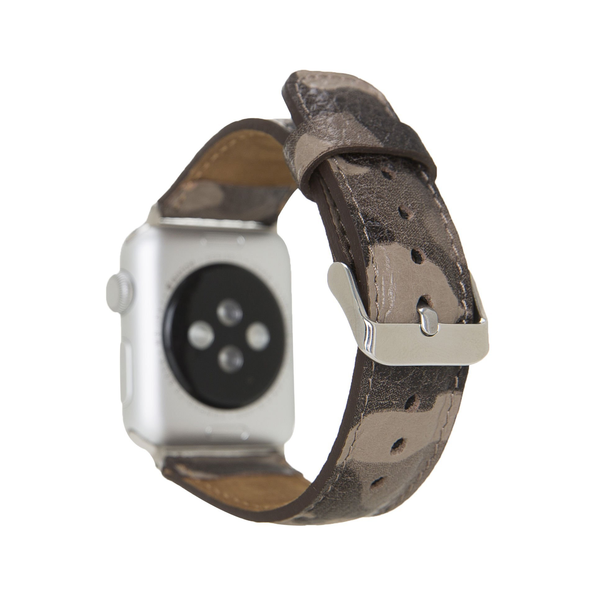 Apple Watch Uyumlu Deri Kordon 42-44-45mm Kamuflaj Bej Apple Watch Uyumlu Deri Kordon 42-44-45mm Kamuflaj Bej