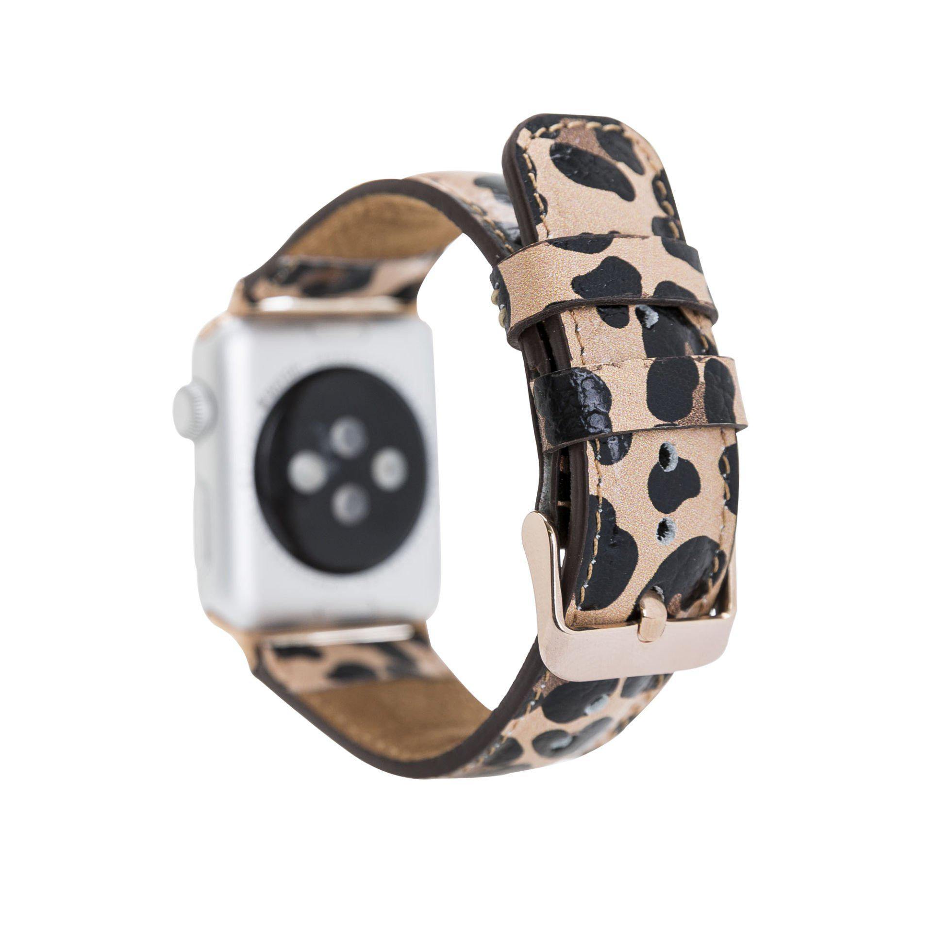 Apple Watch Uyumlu Deri Kordon 42-44-45mm Leopar NE