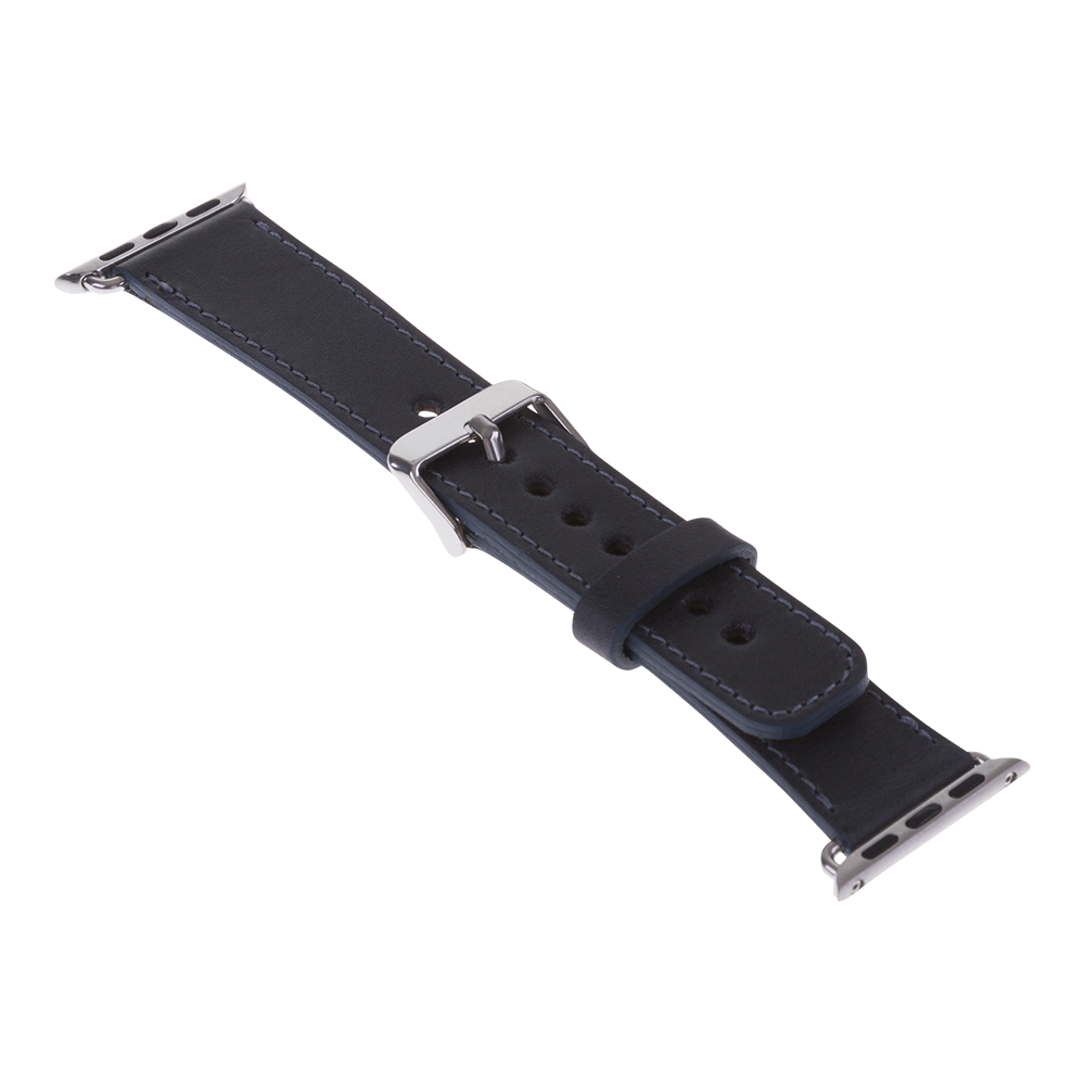 Apple Watch Uyumlu Deri Kordon 42-44-45mm CZ01 Lacivert