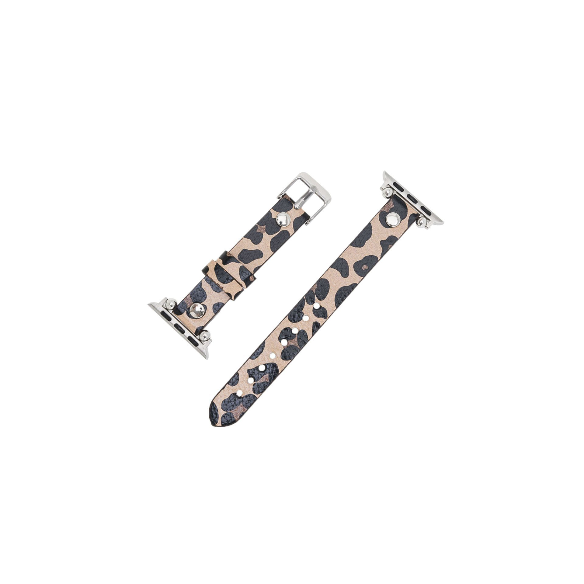 Apple Watch Uyumlu Deri Kordon 42-44-45mm ST Leopar NE