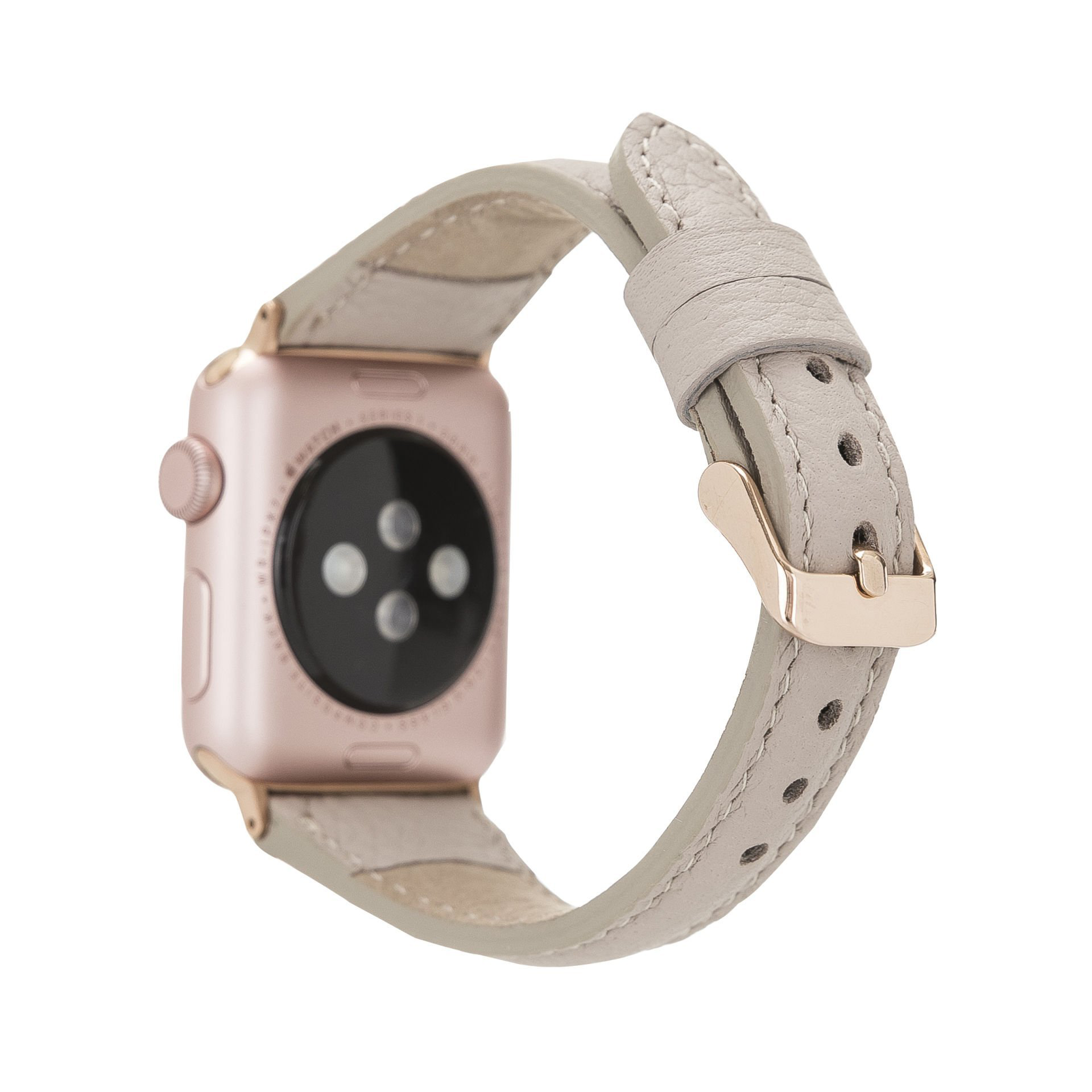 Apple Watch Uyumlu Deri Kordon 38-40-41mm Slim ERC3 Bej Apple Watch Uyumlu Deri Kordon 38-40-41mm Slim ERC3 Bej