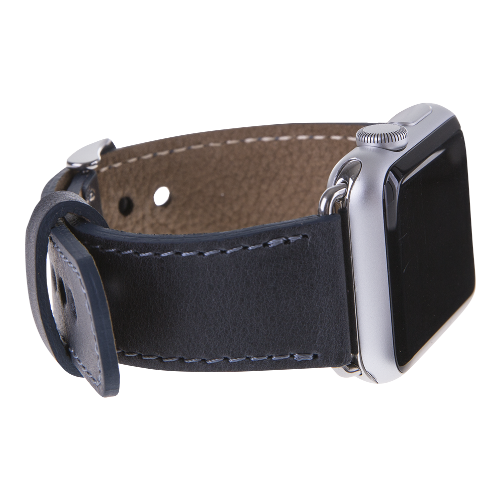 Apple Watch Uyumlu Deri Kordon 42-44-45mm CZ01 Lacivert