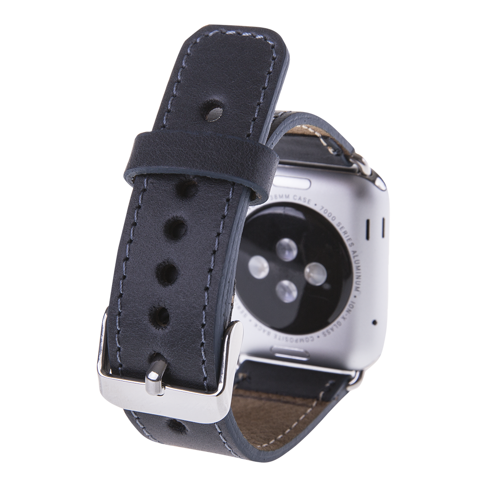 Apple Watch Uyumlu Deri Kordon 42-44-45mm CZ01 Lacivert