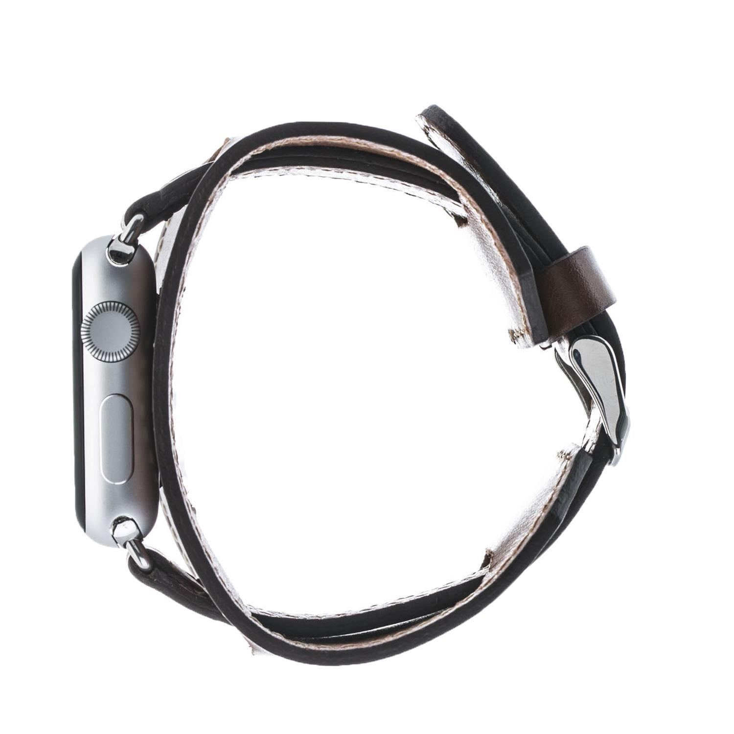 Apple Watch Uyumlu Deri Kordon 38-40-41mm Cuff Taba Apple Watch Uyumlu Deri Kordon 38-40-41mm Cuff Taba