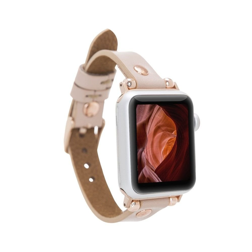 Apple Watch Uyumlu Deri Kordon 38-40-41mm RG NU1 Pembe Apple Watch Uyumlu Deri Kordon 38-40-41mm RG NU1 Pembe