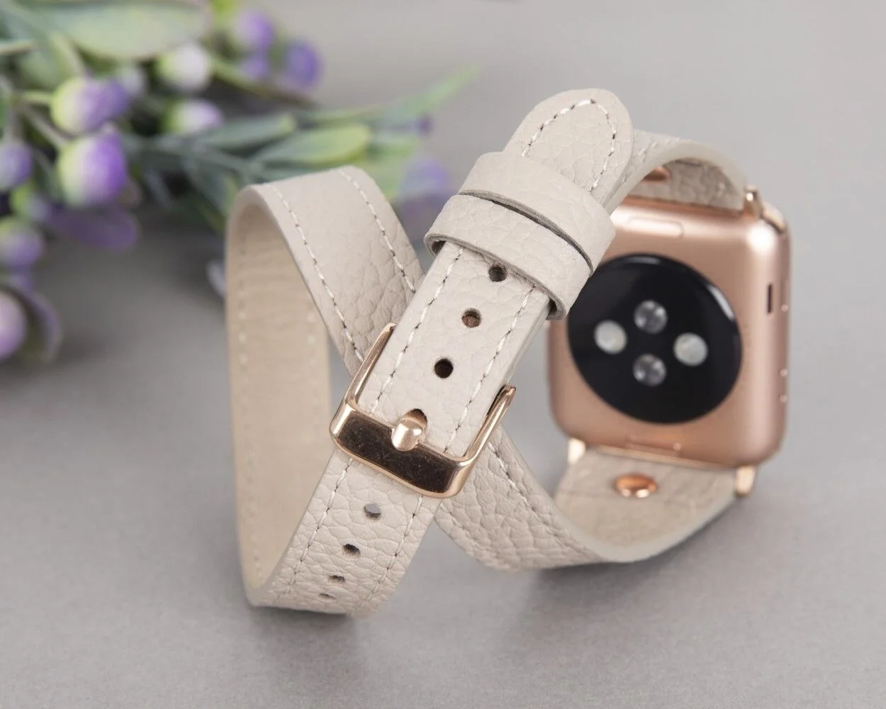 Apple Watch Uyumlu Deri Kordon 42-44-45mm Slim DTRT ERC3