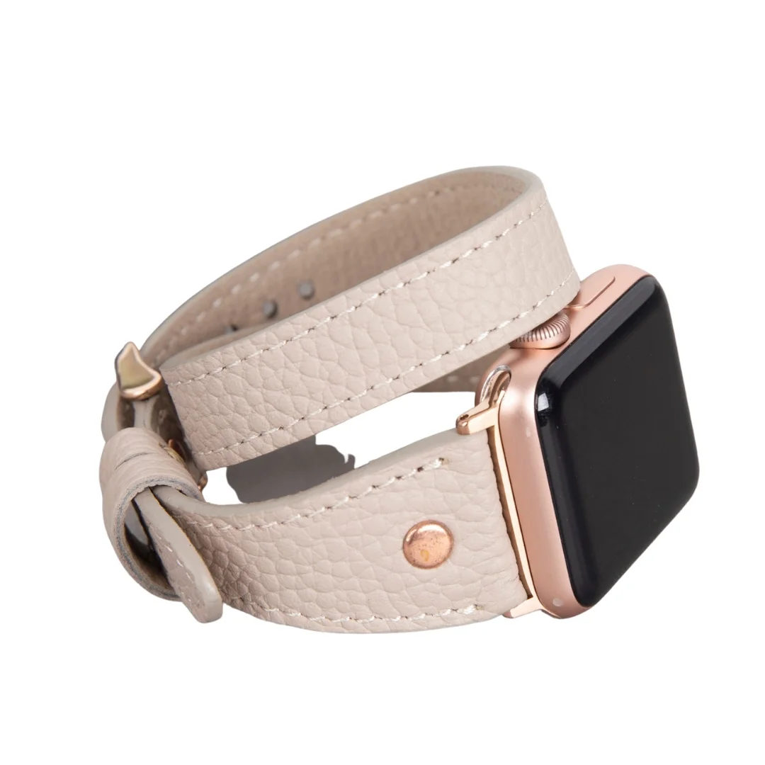 Apple Watch Uyumlu Deri Kordon 42-44-45mm Slim DTRT ERC3