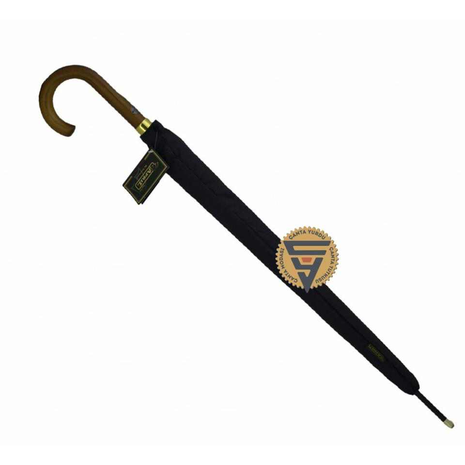 April April A-213G 10 Telli Baston Sap Şemsiye Siyah