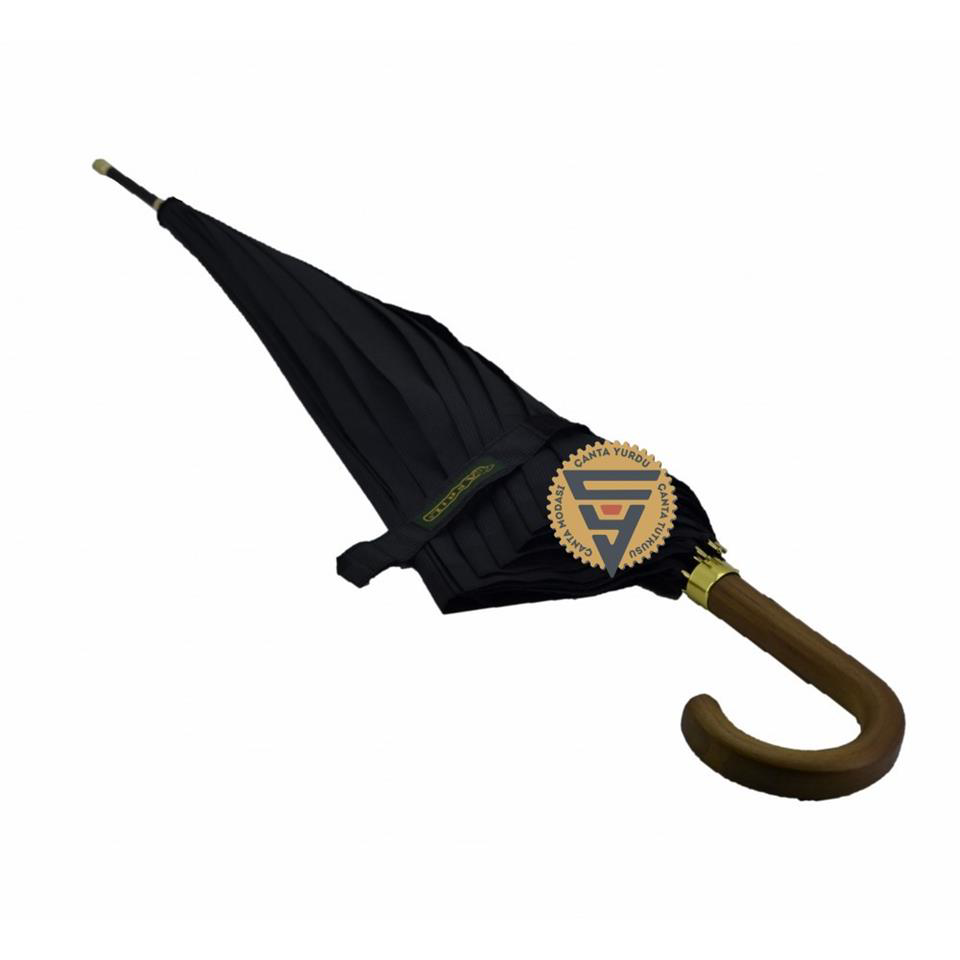 April April A-213G 10 Telli Baston Sap Şemsiye Siyah