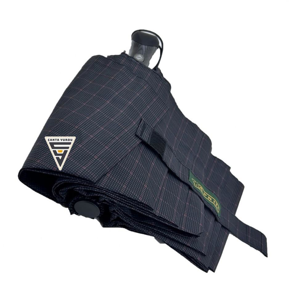 April April A-227G Tam Otomatik 10 Telli G3 Şemsiye Kareli Siyah