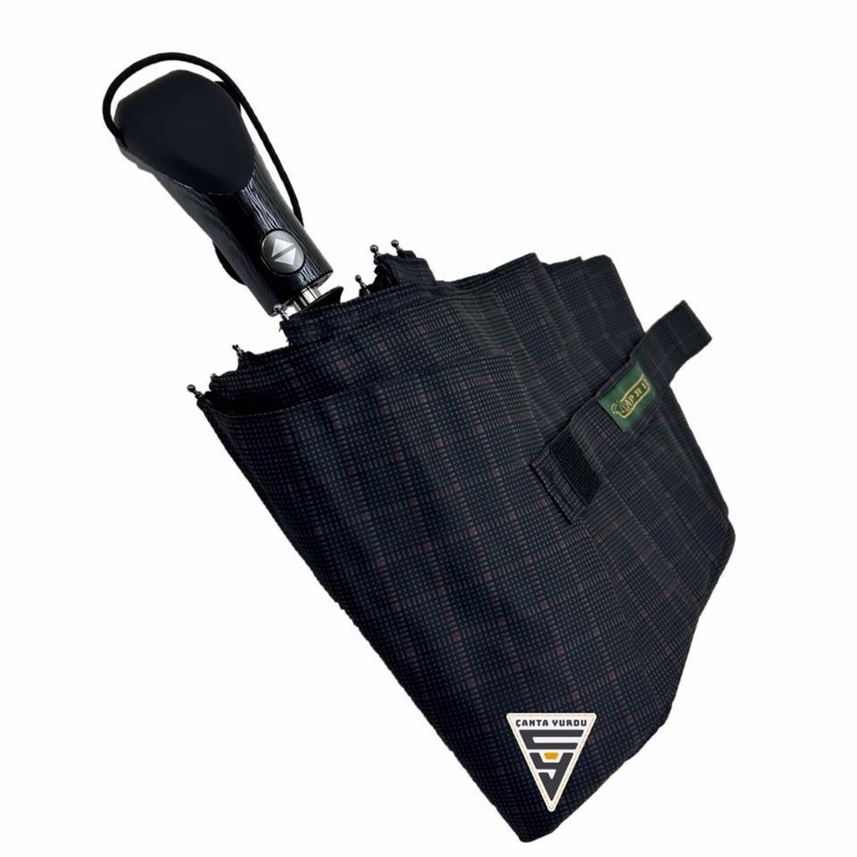 April April A-227G Tam Otomatik 10 Telli G3 Şemsiye Kareli Siyah