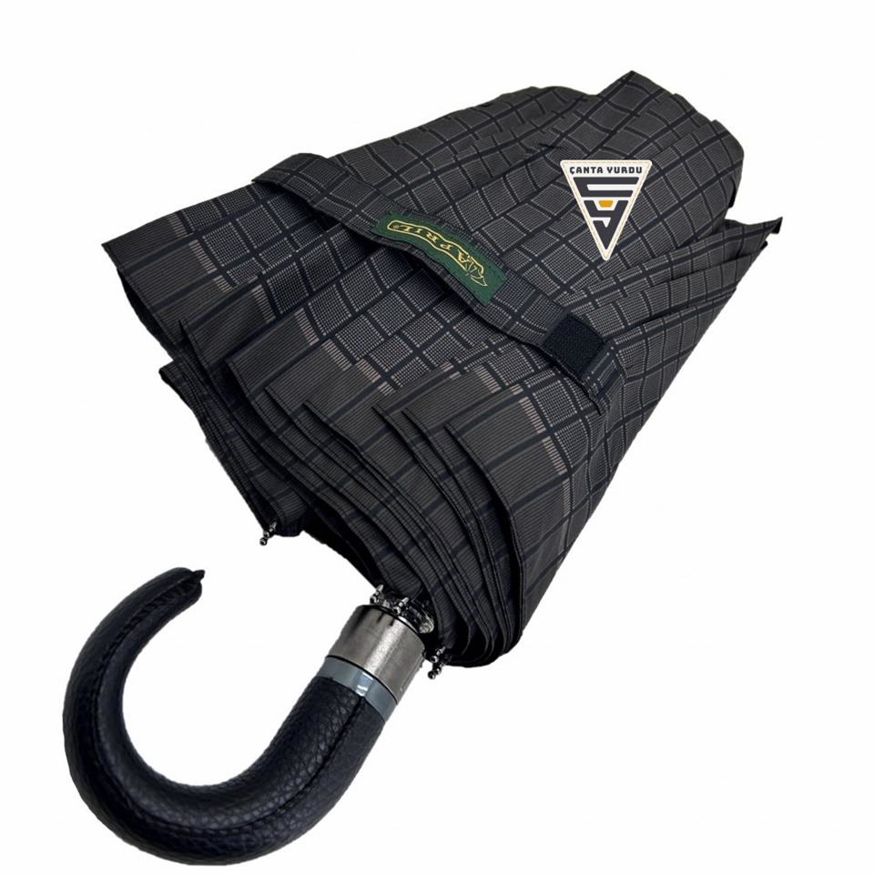 April April A-228G Elite G3 Otomatik 10 Telli Şemsiye Ekose Siyah