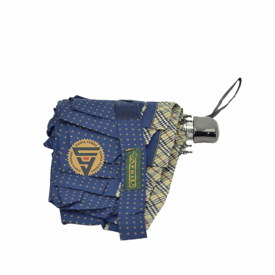 April April A-236L Kadin Şemsiye Micro Mini Puantiyeli Lacivert