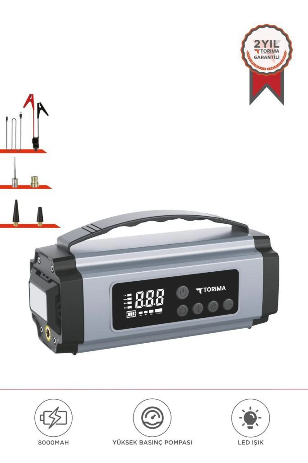 APS-01 Taşnabilir Dijital Ekranlı Araç Akü Takviyeli , Işıklı Oto