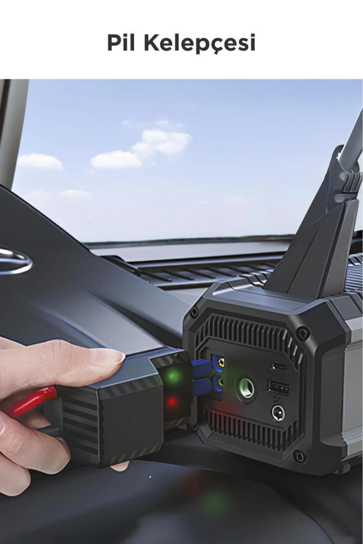 APS-01 Taşnabilir Dijital Ekranlı Araç Akü Takviyeli , Işıklı Oto