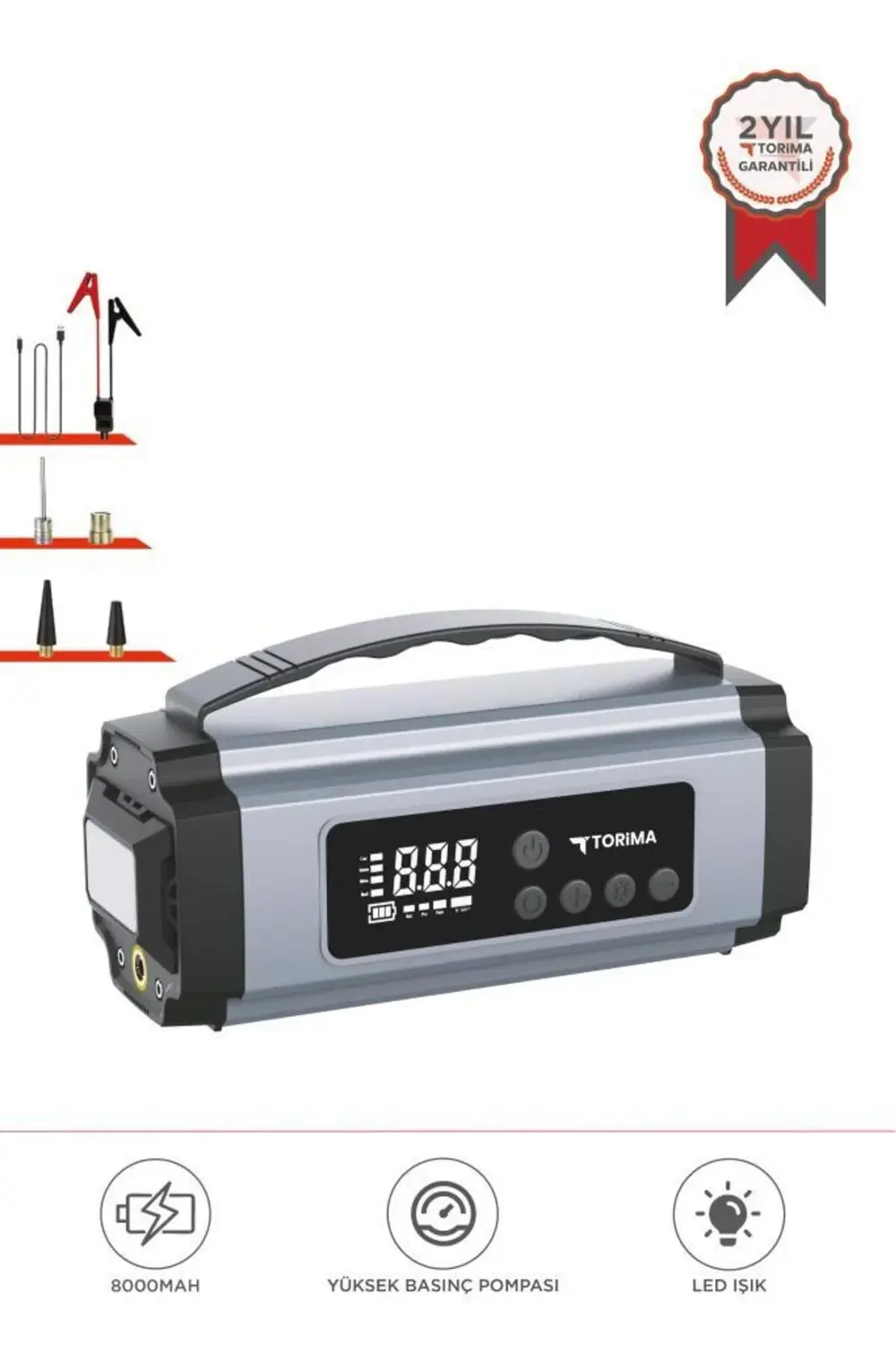 APS-01 Taşnabilir Dijital Ekranlı Araç Akü Takviyeli , Işıklı Oto