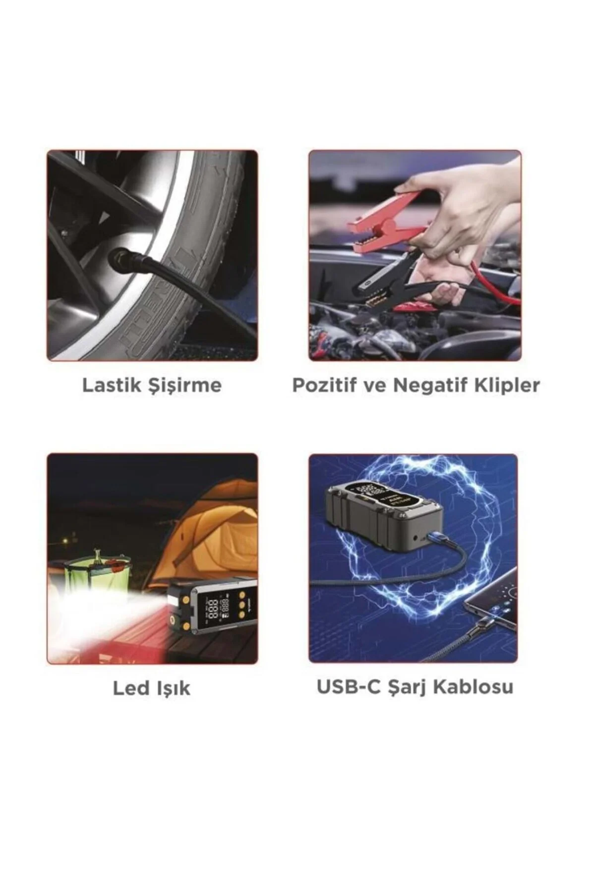 APS-02 Akü Takviye Cihazı Lastik Şişirme Özellikli Powerbank Diji