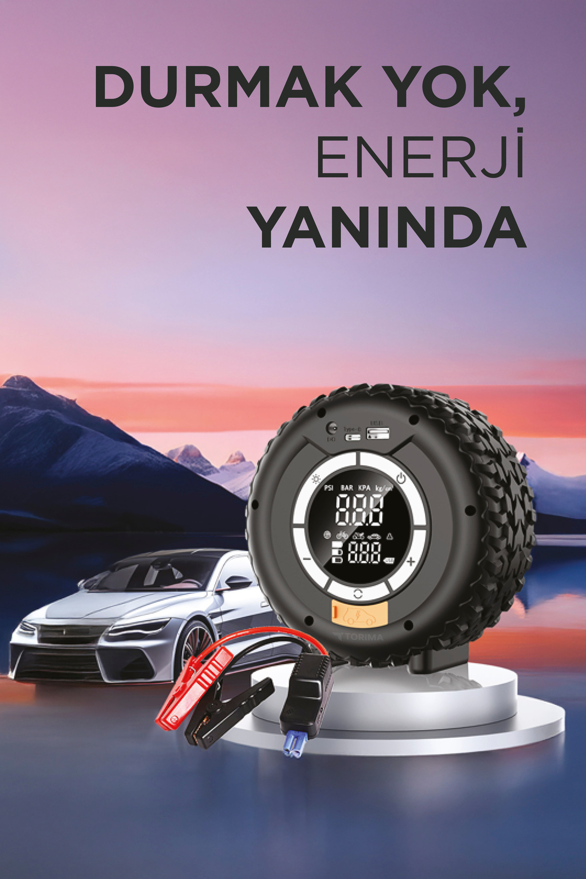 APS-03 Taşnabilir Araç Akü Takviyeli ,Powerbank Destekli ,Işıklı 