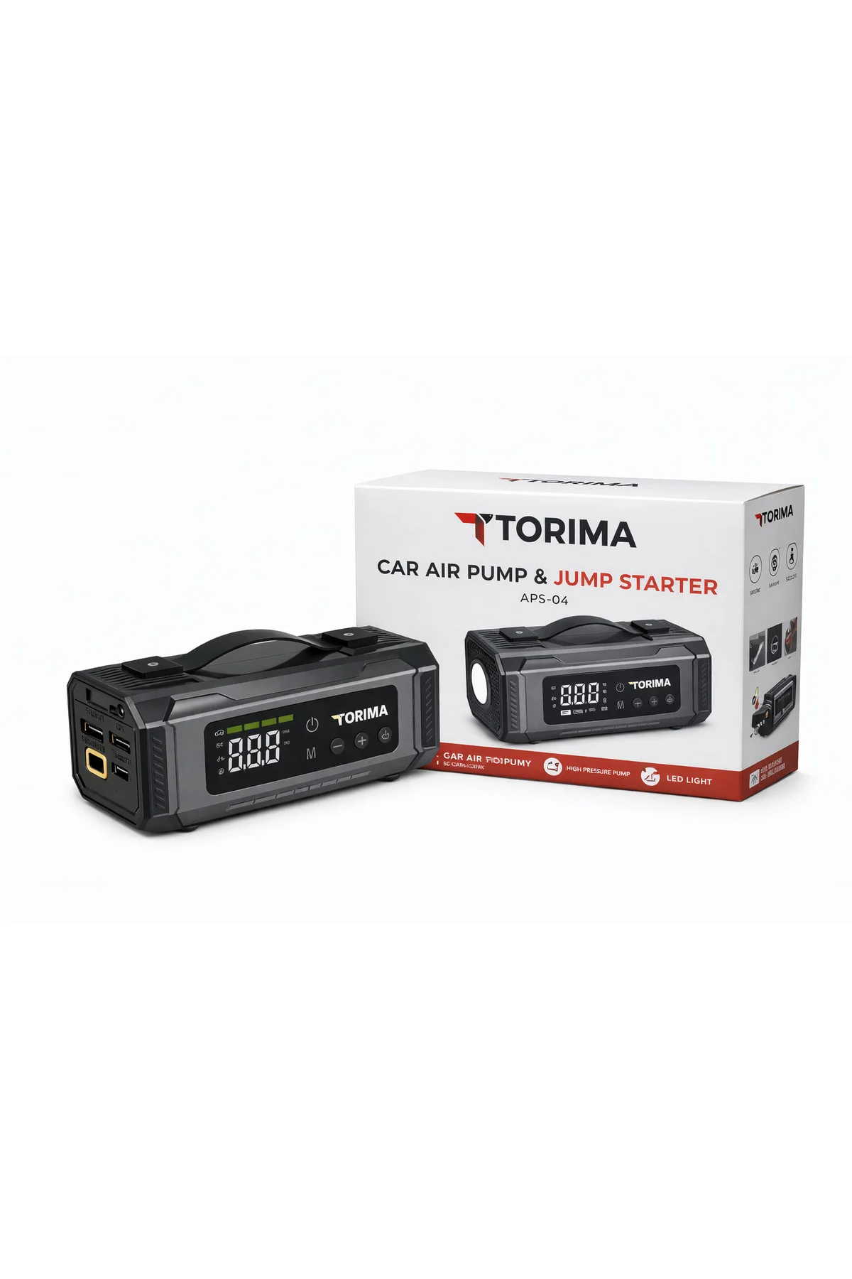 APS-04 10000mAh Akü Takviye Jump Starter + Dijital Hava Kompresör