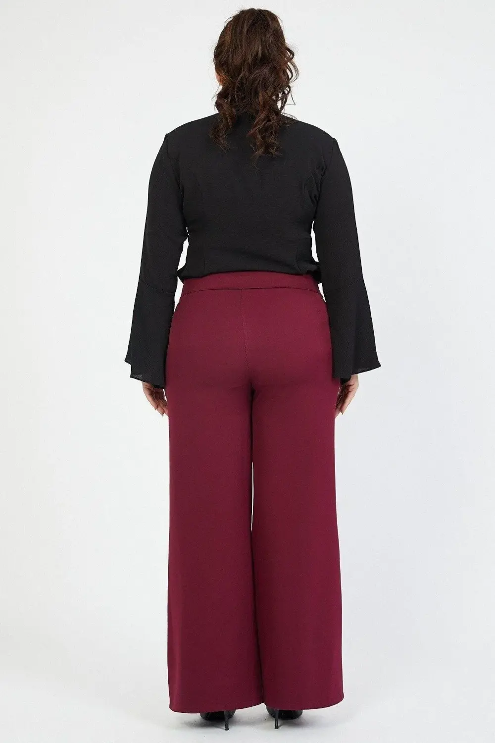 Apsen  Kadın 338/105-44 Bordo Kemerli Büyük Beden Pantolon