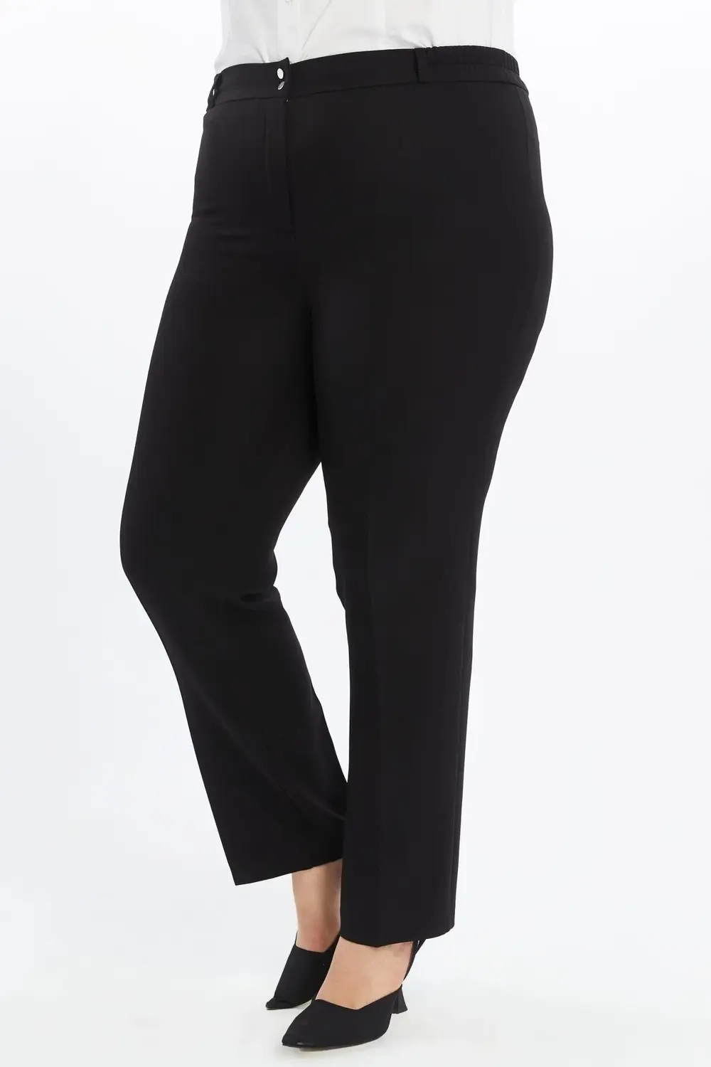 Apsen Kadın 369/103 Siyah Yüksek Bel Geniş Paça Beli Lastikli Dok