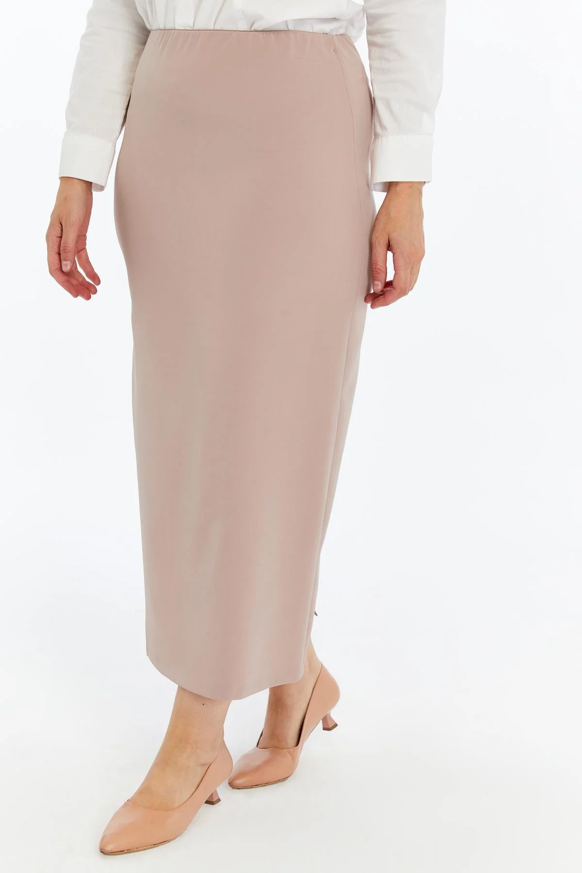 Apsen Kadın Bordo Beli Lastikli Mevsimlik Yırtmaç Detaylı Ofis Et