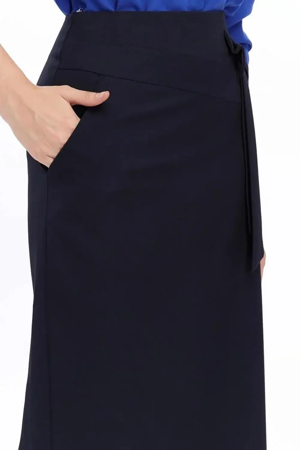 Apsen Kadın Gri Mevsimlik fiyonk Detaylı Uzun Kalem Etek 2093-95