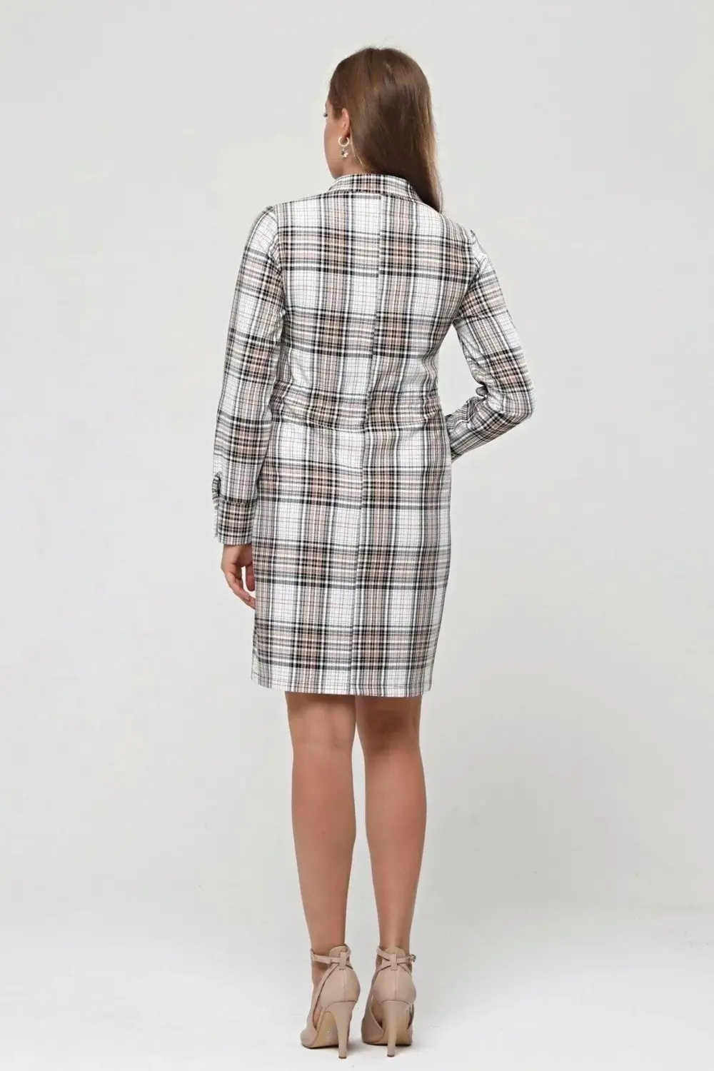 Apsen Kadın Hakim Yaka Belden İp Bağlama Detaylı kısa Elbise 4457