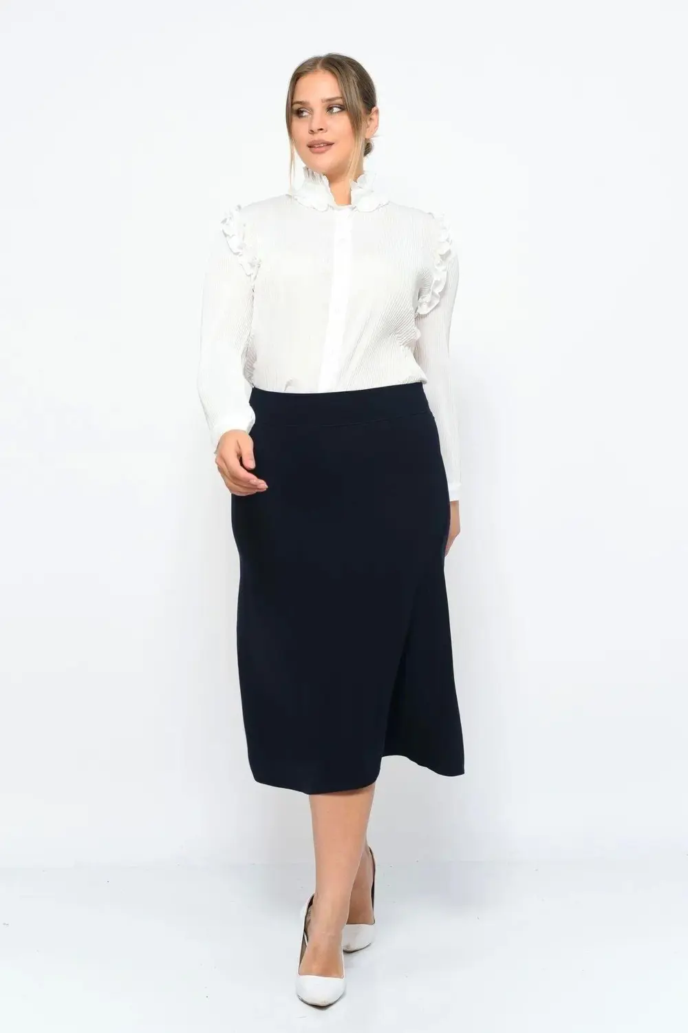 Apsen Kadın Lacivert Yeni Sezon Kloş Etek 2185-77