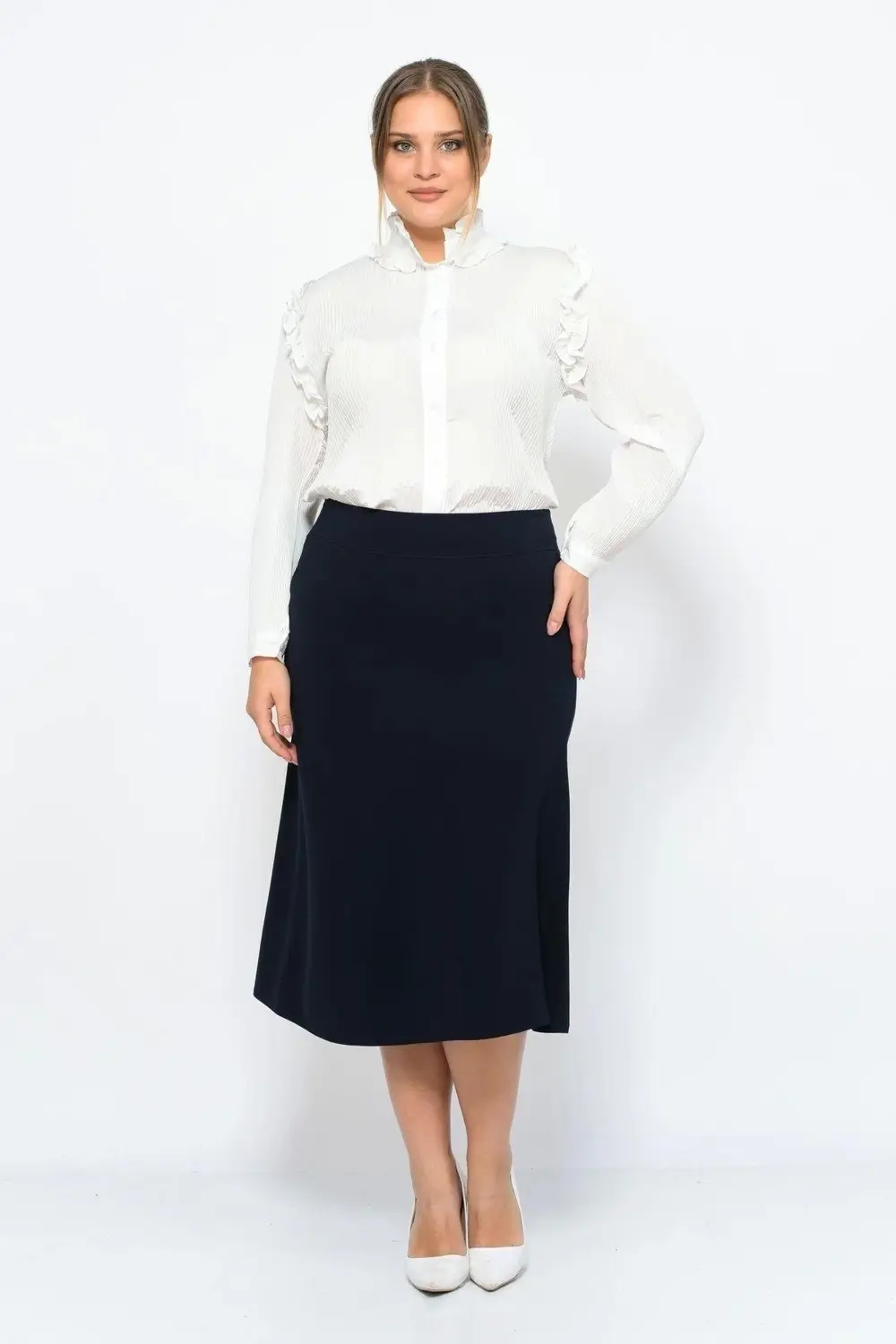 Apsen Kadın Lacivert Yeni Sezon Kloş Etek 2185-77