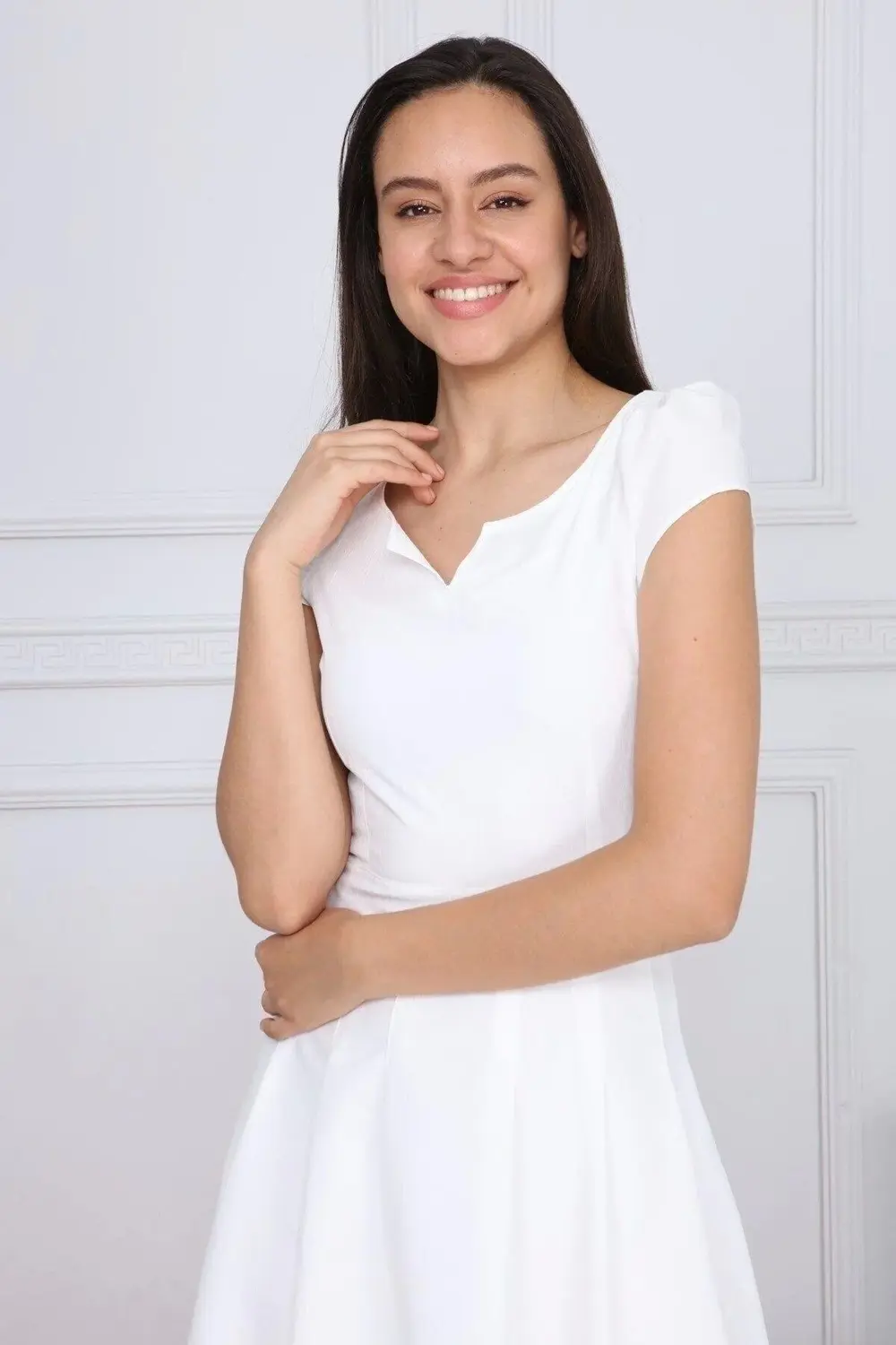 Apsen Kadın Lila Yazlık Pile Detaylı kısa Günlük Elbise 3901-100