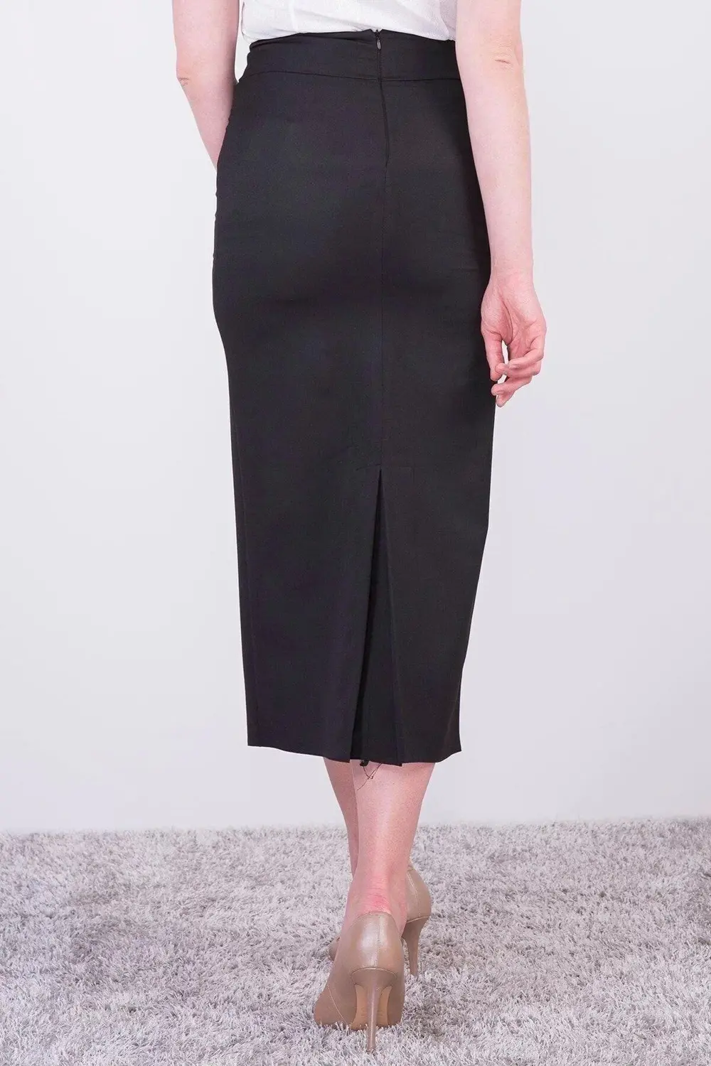 Apsen Kadın Siyah Mevsimlik Poliviskon Toka Detaylı Uzun Kalem Et