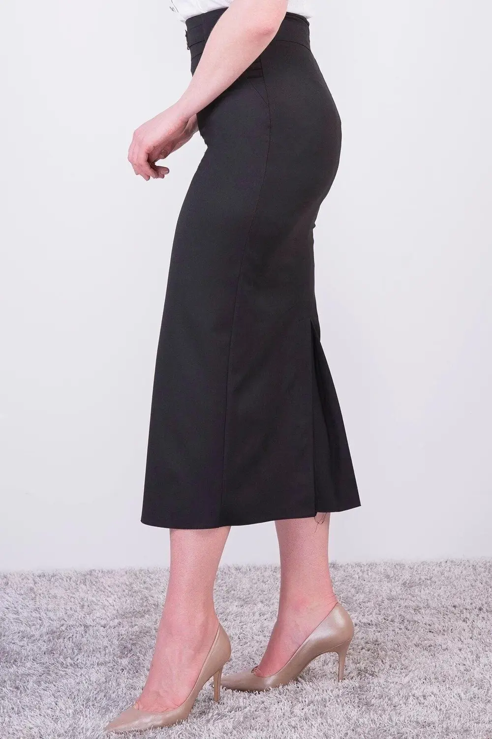 Apsen Kadın Siyah Mevsimlik Poliviskon Toka Detaylı Uzun Kalem Et