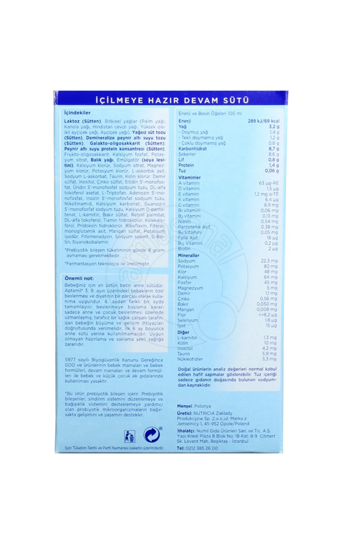 Aptamil  Milupa 3 Devam Sütü 9-12 Ay 900 Gr