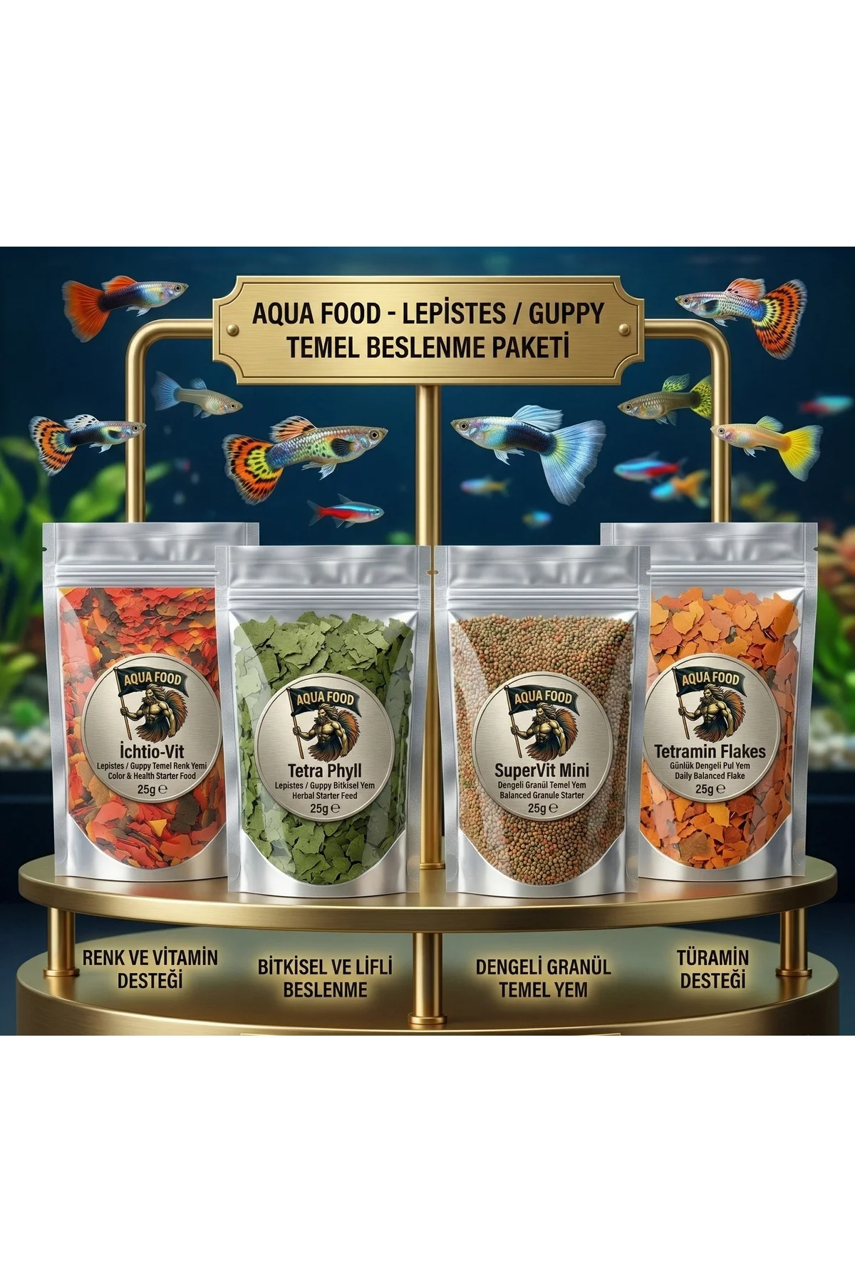 Aqua Food Lepistes Başlangıç Yem Paketi (4x25Gr) Aqua Food Lepistes Başlangıç Yem Paketi (4x25Gr)