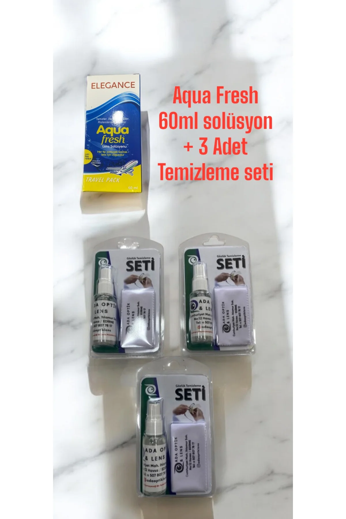 Aqua Fresh Lens Solüsyonu 60 ml 3 Adet Optik&güneş Gözlük Temizle